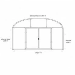 ATOUT LOISIR Serre Tunnel Deschamps Pieds Droits Larg 4 M Pas à 2 M, L 4 M, Type 200 Microns Incolore Plasticlair , Façade Pas De Façade Ni De Porte, Support De Culture Non -France Serre de jardin Soldes 2022 53327690 5