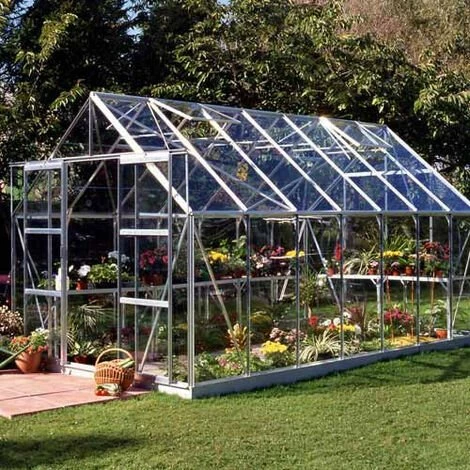 HALLS Serre En Verre Trempé Magnum 148 - 11.50 M², Couleur Silver, Base Sans Base - Silver 3 HALLS Serre En Verre Trempé Magnum 148 - 11.50 M², Couleur Silver, Base Sans Base - Silver