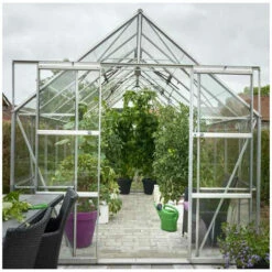 HALLS Serre En Verre Trempé Magnum 148 - 11.50 M², Couleur Silver, Base Sans Base - Silver 10 HALLS Serre En Verre Trempé Magnum 148 - 11.50 M², Couleur Silver, Base Sans Base - Silver -France Serre de jardin Soldes 2022 53451323 4