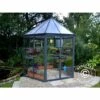DANCOVER Kiosque De Jardin En Polycarbonate OASIS, Hexagonal 3,91m², 2,13x2,47x2,67m, Anthracite - Anthracite