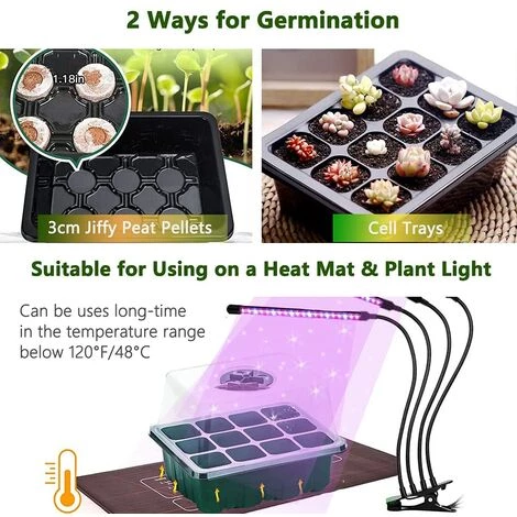 HKLFFJA Mini Plantes Serre, 20 étiquettes, 2 Outils,10 Pièces 120 Cellules Intérieure Plateau Semis Avec Couvercles Rehaussés, Boîte De Plantation De Semis Durable 7 HKLFFJA Mini Plantes Serre, 20 étiquettes, 2 Outils,10 Pièces 120 Cellules Intérieure Plateau Semis Avec Couvercles Rehaussés, Boîte De Plantation De Semis Durable – Image 5