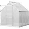 Outsunny Serre De Jardin Aluminium Polycarbonate 3,61 M² Dim. 1,9L X 1,9l X 2H M Lucarne Réglable Fondation Porte Coulissante - Transparent -France Serre de jardin Soldes 2022 53591958 1