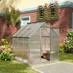 Outsunny Serre De Jardin Aluminium Polycarbonate 3,61 M² Dim. 1,9L X 1,9l X 2H M Lucarne Réglable Fondation Porte Coulissante - Transparent 10 Outsunny Serre De Jardin Aluminium Polycarbonate 3,61 M² Dim. 1,9L X 1,9l X 2H M Lucarne Réglable Fondation Porte Coulissante - Transparent -France Serre de jardin Soldes 2022 53591958 4
