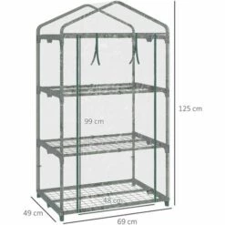 Outsunny Serre De Jardin Balcon étagère Serre 3 Niveaux Dim. 69L X 49l X 125H Cm Métal Thermolaqué Vert PVC Haute Densité Transparent - Vert 9 Outsunny Serre De Jardin Balcon étagère Serre 3 Niveaux Dim. 69L X 49l X 125H Cm Métal Thermolaqué Vert PVC Haute Densité Transparent - Vert -France Serre de jardin Soldes 2022 53591961 3
