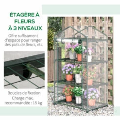 Outsunny Serre De Jardin Balcon étagère Serre 3 Niveaux Dim. 69L X 49l X 125H Cm Métal Thermolaqué Vert PVC Haute Densité Transparent - Vert 11 Outsunny Serre De Jardin Balcon étagère Serre 3 Niveaux Dim. 69L X 49l X 125H Cm Métal Thermolaqué Vert PVC Haute Densité Transparent - Vert -France Serre de jardin Soldes 2022 53591961 5