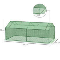Outsunny Mini Serre De Jardin Serre à Tomates 1,8L X 0,9l X 0,7H M Métal Thermolaqué PE Haute Densité Fenêtre Moustiquaire Intégrées Vert -France Serre de jardin Soldes 2022 53591962 3