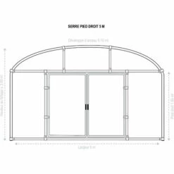 ATOUT LOISIR Serre Tunnel Deschamps Pieds Droits Larg 5 M Pas à 2 M, L 6 M, Type 200 Microns Incolore Plasticlair , Façade Pas De Façade Ni De Porte, Support De Culture Non -France Serre de jardin Soldes 2022 53592311 3