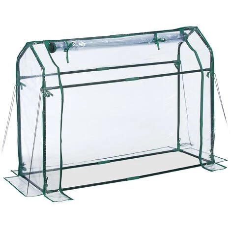 Relaxdays Serre De Jardin Avec Bâche En PVC, Porte Enroulable, HxLxP : 92x124x42 Cm, Système D'emboîtement, Transparente 3 Relaxdays Serre De Jardin Avec Bâche En PVC, Porte Enroulable, HxLxP : 92x124x42 Cm, Système D'emboîtement, Transparente