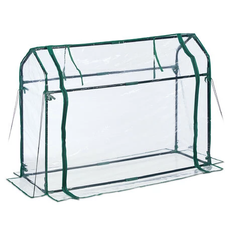 Relaxdays Serre De Jardin Avec Bâche En PVC, Porte Enroulable, HxLxP : 92x124x42 Cm, Système D'emboîtement, Transparente 4 Relaxdays Serre De Jardin Avec Bâche En PVC, Porte Enroulable, HxLxP : 92x124x42 Cm, Système D'emboîtement, Transparente – Image 2