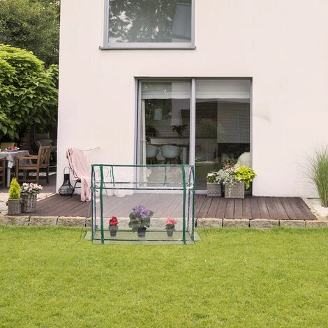 Relaxdays Serre De Jardin Avec Bâche En PVC, Porte Enroulable, HxLxP : 92x124x42 Cm, Système D'emboîtement, Transparente 5 Relaxdays Serre De Jardin Avec Bâche En PVC, Porte Enroulable, HxLxP : 92x124x42 Cm, Système D'emboîtement, Transparente – Image 3