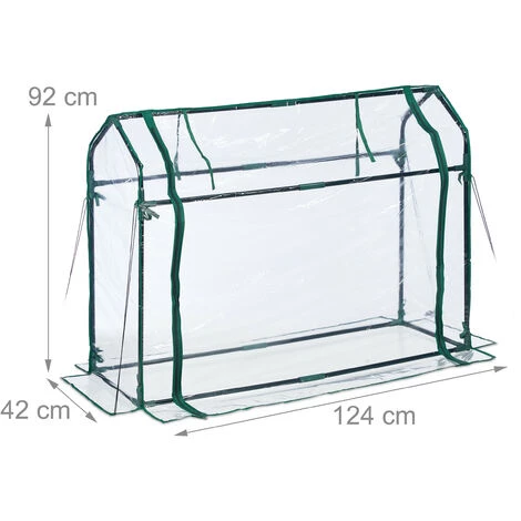 Relaxdays Serre De Jardin Avec Bâche En PVC, Porte Enroulable, HxLxP : 92x124x42 Cm, Système D'emboîtement, Transparente 7 Relaxdays Serre De Jardin Avec Bâche En PVC, Porte Enroulable, HxLxP : 92x124x42 Cm, Système D'emboîtement, Transparente – Image 5