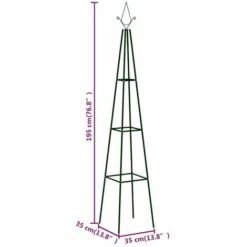 LANGRAY Supports Plantes Grimpantes 2 Pcs Vert Foncé 35x35x195 Cm Fer Maison & Jardin -France Serre de jardin Soldes 2022 53826630 2