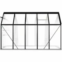 Hommoo Serre Avec Cadre De Base Anthracite Aluminium 5,89 M² -France Serre de jardin Soldes 2022 54167887 4