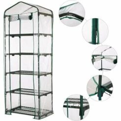 SUPERMARKET PVC Couvercle, Serre De Jardin, Avec Bâche Amovible Balcon Terrasse Tente, Étanche Et Anti-UV, Pour Faire Pousser Et Protéger Plantes (Non Compris Le Support En Fer),Superma,vert -France Serre de jardin Soldes 2022 54902115 5