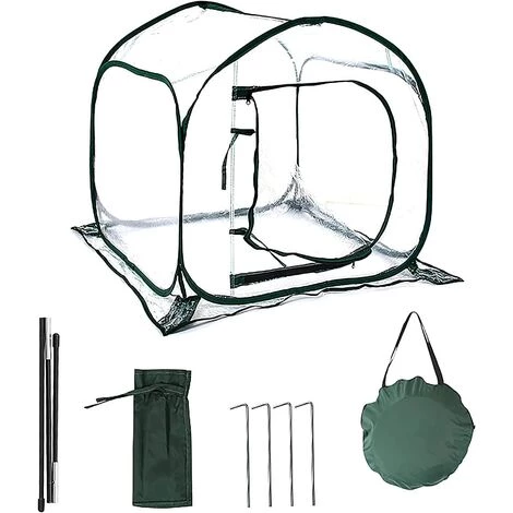 SUPERMARKET Mini Serre Pop Up Grow House, Couverture De Serre Intérieure Extérieure En PVC, Petit Abri De Fleurs De Jardin Portable - 80 X 80 X 80 Cm,Suoperma,vert Foncé + Transparent 3 SUPERMARKET Mini Serre Pop Up Grow House, Couverture De Serre Intérieure Extérieure En PVC, Petit Abri De Fleurs De Jardin Portable - 80 X 80 X 80 Cm,Suoperma,vert Foncé + Transparent