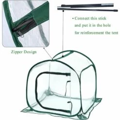 SUPERMARKET Mini Serre Pop Up Grow House, Couverture De Serre Intérieure Extérieure En PVC, Petit Abri De Fleurs De Jardin Portable - 80 X 80 X 80 Cm,Suoperma,vert Foncé + Transparent 11 SUPERMARKET Mini Serre Pop Up Grow House, Couverture De Serre Intérieure Extérieure En PVC, Petit Abri De Fleurs De Jardin Portable - 80 X 80 X 80 Cm,Suoperma,vert Foncé + Transparent -France Serre de jardin Soldes 2022 54902711 5