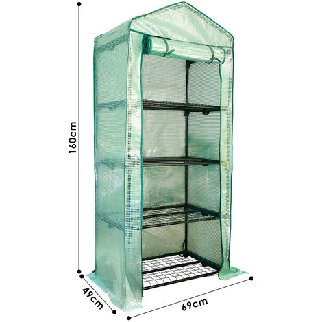 TolleTour Serre De Jardin, Fleurs Ou Légumes,70 X 50 X 160CM, Couverture Vert Translucide - Vert 4 TolleTour Serre De Jardin, Fleurs Ou Légumes,70 X 50 X 160CM, Couverture Vert Translucide - Vert – Image 2