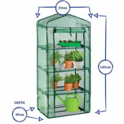 PETITES ECREVISSES Mini Serre De Jardin En PVC Avec 4 Étagères 69x49x160cm Pour Semis Fleurs Culture De Plantes - Vert -France Serre de jardin Soldes 2022 55495839 2