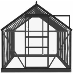 INLIFE Serre En Verre Anthracite 155x298x191 Cm Aluminium -France Serre de jardin Soldes 2022 55643843 4