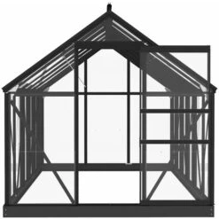 INLIFE Serre En Verre Anthracite 155x298x191 Cm Aluminium -France Serre de jardin Soldes 2022 55643843 5