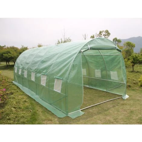 VENTE-UNIQUE.COM Couverture De Rechange Pour Serre Tunnel 12m² - L400 X L300 X H200 Cm - IPOMEA - Vert 6 VENTE-UNIQUE.COM Couverture De Rechange Pour Serre Tunnel 12m² - L400 X L300 X H200 Cm - IPOMEA - Vert – Image 4