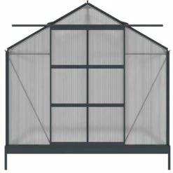 VENTE-UNIQUE.COM Serre De Jardin En Polycarbonate De 5,9 M² Avec Embase - Anthracite - ANISSA - Gris Anthracite -France Serre de jardin Soldes 2022 55881389 3