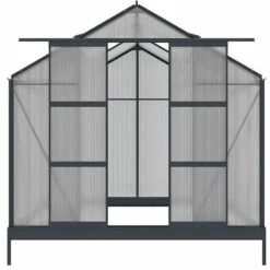 VENTE-UNIQUE.COM Serre De Jardin En Polycarbonate De 5,9 M² Avec Embase - Anthracite - ANISSA - Gris Anthracite -France Serre de jardin Soldes 2022 55881389 4