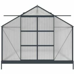 VENTE-UNIQUE.COM Serre De Jardin En Polycarbonate De 13 M² Avec Embase - Anthracite - KALIDA - Gris Anthracite -France Serre de jardin Soldes 2022 55882572 3