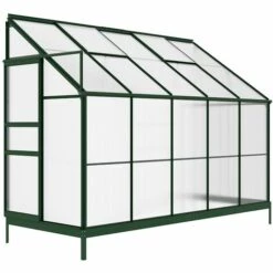 VENTE-UNIQUE.COM Serre De Jardin Adossée En Polycarbonate De 3,7 M² Avec Embase - Vert - CALICE II - Vert Sapin 9 VENTE-UNIQUE.COM Serre De Jardin Adossée En Polycarbonate De 3,7 M² Avec Embase - Vert - CALICE II - Vert Sapin -France Serre de jardin Soldes 2022 55883123 3