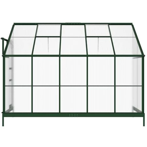 VENTE-UNIQUE.COM Serre De Jardin Adossée En Polycarbonate De 3,7 M² Avec Embase - Vert - CALICE II - Vert Sapin 6 VENTE-UNIQUE.COM Serre De Jardin Adossée En Polycarbonate De 3,7 M² Avec Embase - Vert - CALICE II - Vert Sapin – Image 4