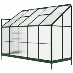 VENTE-UNIQUE.COM Serre De Jardin Adossée En Polycarbonate De 3,7 M² Avec Embase - Vert - CALICE II - Vert Sapin 11 VENTE-UNIQUE.COM Serre De Jardin Adossée En Polycarbonate De 3,7 M² Avec Embase - Vert - CALICE II - Vert Sapin -France Serre de jardin Soldes 2022 55883123 5