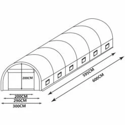 VENTE-UNIQUE.COM Serre Tunnel Avec Structure En Acier 18 M² - L600 X L300 X H200 Cm - IPOMEA - Vert -France Serre de jardin Soldes 2022 55883187 3