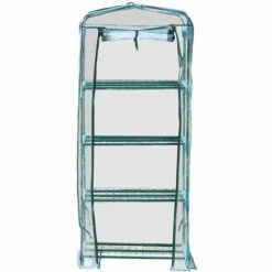 VENTE-UNIQUE.COM Mini Serre De Jardin Serre à Tomates Souple De 0,35 M² - Structure En Acier - TIGRIDIA - Vert -France Serre de jardin Soldes 2022 55884832 5