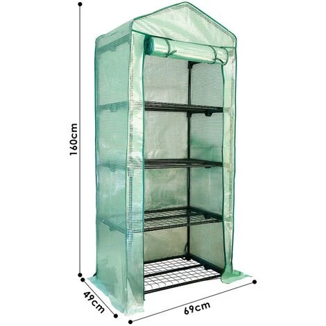 Randaco Serre De Jardin, Fleurs Ou Légumes,70 X 50 X 160CM, Couverture Vert Translucide - Vert 4 Randaco Serre De Jardin, Fleurs Ou Légumes,70 X 50 X 160CM, Couverture Vert Translucide - Vert – Image 2