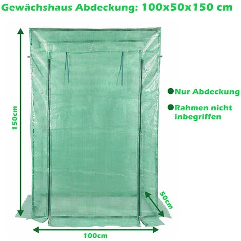 Randaco Serre De Jardin PE Film Grillagé, Pour Jardin Et Balcon (100x50x150cm) - Vert 4 Randaco Serre De Jardin PE Film Grillagé, Pour Jardin Et Balcon (100x50x150cm) - Vert – Image 2