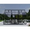 DANCOVER Orangerie/Serre 13,3m², 4,45x2,99x2,95m Avec Socle Et Crête Ornementale, Noir - Noir 1 DANCOVER Orangerie/Serre 13,3m², 4,45x2,99x2,95m Avec Socle Et Crête Ornementale, Noir - Noir -France Serre de jardin Soldes 2022 56627657 1