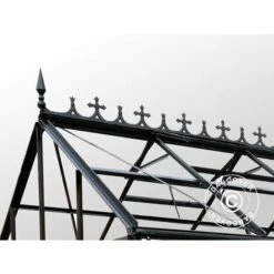 DANCOVER Orangerie/Serre 13,3m², 4,45x2,99x2,95m Avec Socle Et Crête Ornementale, Noir - Noir -France Serre de jardin Soldes 2022 56627657 4