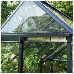 HALLS Serre Adossée Qube Lean-to En Verre Trempé 0.80m², Base Base Black - Noir -France Serre de jardin Soldes 2022 56842227 5