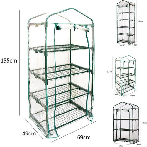 MACARON Serre De Jardin Pour Balcon, Intérieur & Extérieur Avec Abri Chaud En PVC Fleur Et Herbe Sans Support 69 * 49 * 126cm LO-Ron 4 MACARON Serre De Jardin Pour Balcon, Intérieur & Extérieur Avec Abri Chaud En PVC Fleur Et Herbe Sans Support 69 * 49 * 126cm LO-Ron – Image 2