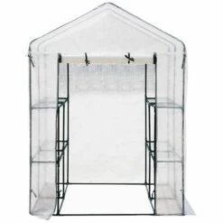 MACARON Serre De Jardin Serre Tomates Étagères Tunnel Tente Plantes Hxlxp: 190x143x143cm, Transparent Film De Serre à Capot Transparent PEPVC Sans Cadre LO-Ron -France Serre de jardin Soldes 2022 57139640 3