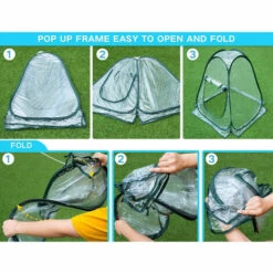 ROSIER Serres De Culture En PVC Pour Intérieur Ou Extérieur Mini Serre De Jardin, Petite Couverture Portable Pour Plantes De Jardin 70 X 70 X 80 Cm ——VEBTles -France Serre de jardin Soldes 2022 57764140 5