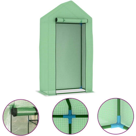 INLIFE Serre Avec Cadre En Acier 0,5 M² 1x0,5x1,9 M 3 INLIFE Serre Avec Cadre En Acier 0,5 M² 1x0,5x1,9 M
