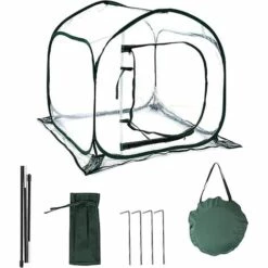 AIDUCHO Mini Serre Pop Up Grow House, Couverture De Serre Intérieure Extérieure En PVC, Petit Abri De Fleurs De Jardin Portable - 80 X 80 X 80 Cm