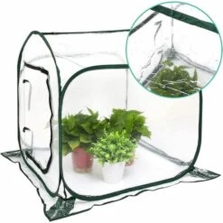 AIDUCHO Mini Serre Pop Up Grow House, Couverture De Serre Intérieure Extérieure En PVC, Petit Abri De Fleurs De Jardin Portable - 80 X 80 X 80 Cm -France Serre de jardin Soldes 2022 58489551 4