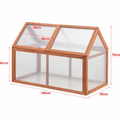 Châssis De Jardin Duiven Toiture Relevable à 2 Pans En Polycarbonate Et Pin 100 X 55 X 41-70 Cm [casa.pro] -France Serre de jardin Soldes 2022 58805542 3