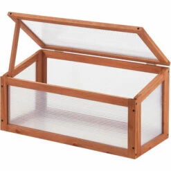 Châssis De Jardin Laarbeek Toiture Relevable En Appentis En Polycarbonate Et Pin 60 X 30 X 23-30 Cm [casa.pro] -France Serre de jardin Soldes 2022 58805543 4
