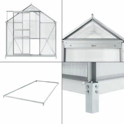 Serre De Jardin Oisterwijk à Porte Coulissante En Polycarbonate 7,03 M² [en.casa] -France Serre de jardin Soldes 2022 58805555 5