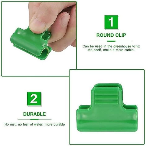 LTS FAFA 10 Pièces 11mm/16mm Clip De Film Plastique Accessoires De Serre Fournitures De Jardinage 5 LTS FAFA 10 Pièces 11mm/16mm Clip De Film Plastique Accessoires De Serre Fournitures De Jardinage – Image 3