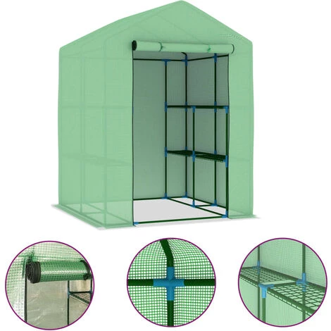 NOVA Greenhouse Avec étagères En Acier 143x143x195 Cm 4 NOVA Greenhouse Avec étagères En Acier 143x143x195 Cm – Image 2