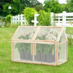 RELAX4LIFE Mini Serre De Jardin En Bois Peint Anti-Corrosion, Serre à Tomate Extérieure Avec 2 Toit Ouvrable Fixable En Panneaux Polycarbonate Isolation Thermique(100×55×70 Cm) 9 RELAX4LIFE Mini Serre De Jardin En Bois Peint Anti-Corrosion, Serre à Tomate Extérieure Avec 2 Toit Ouvrable Fixable En Panneaux Polycarbonate Isolation Thermique(100×55×70 Cm) -France Serre de jardin Soldes 2022 60464523 3